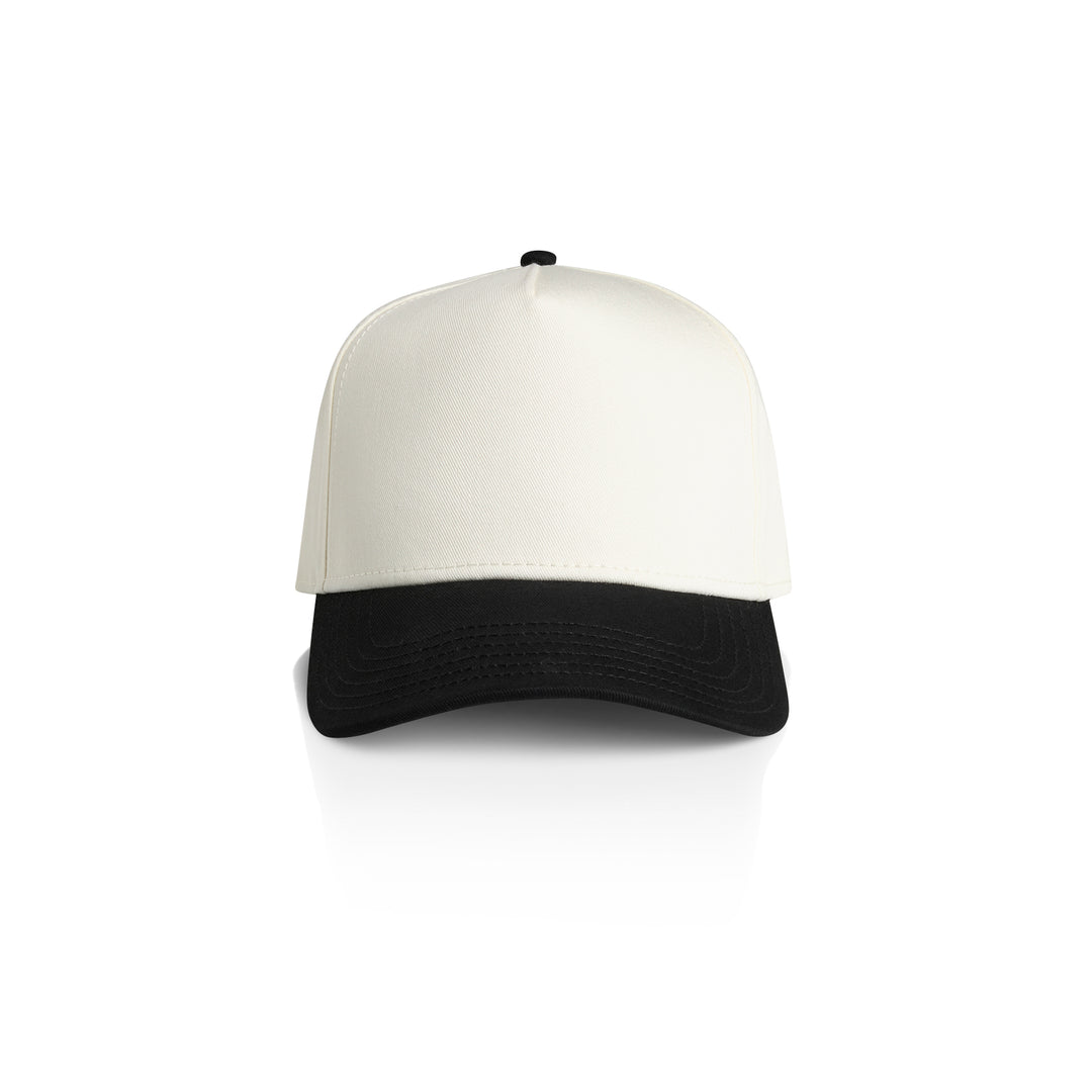 Personalised embroidered two tone hens party cap in Natural and Black