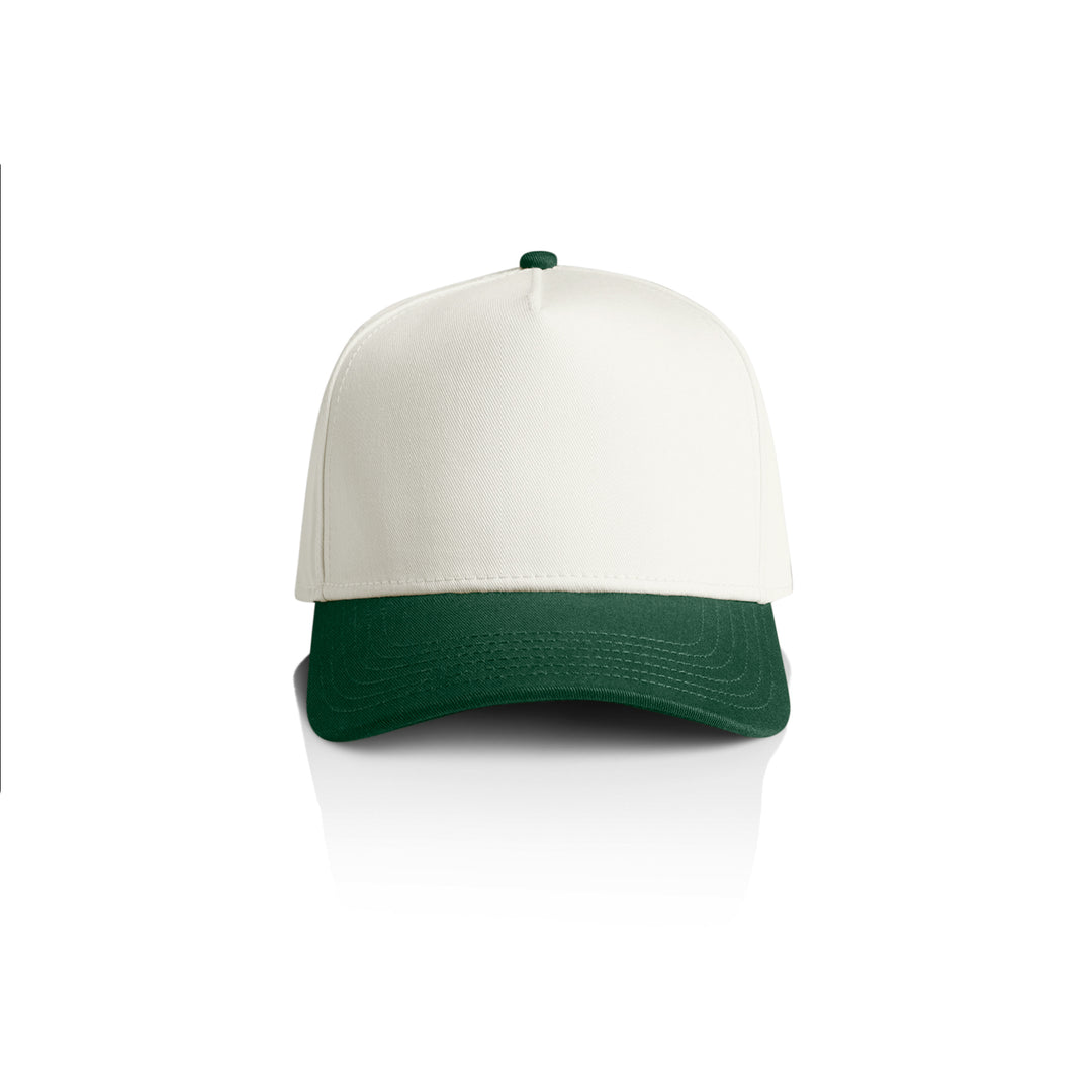 Personalised embroidered two tone hens party cap in Natural and Forest Green