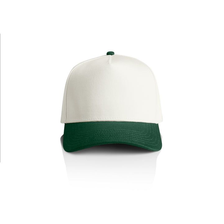 Personalised embroidered two tone hens party cap in Natural and Forest Green
