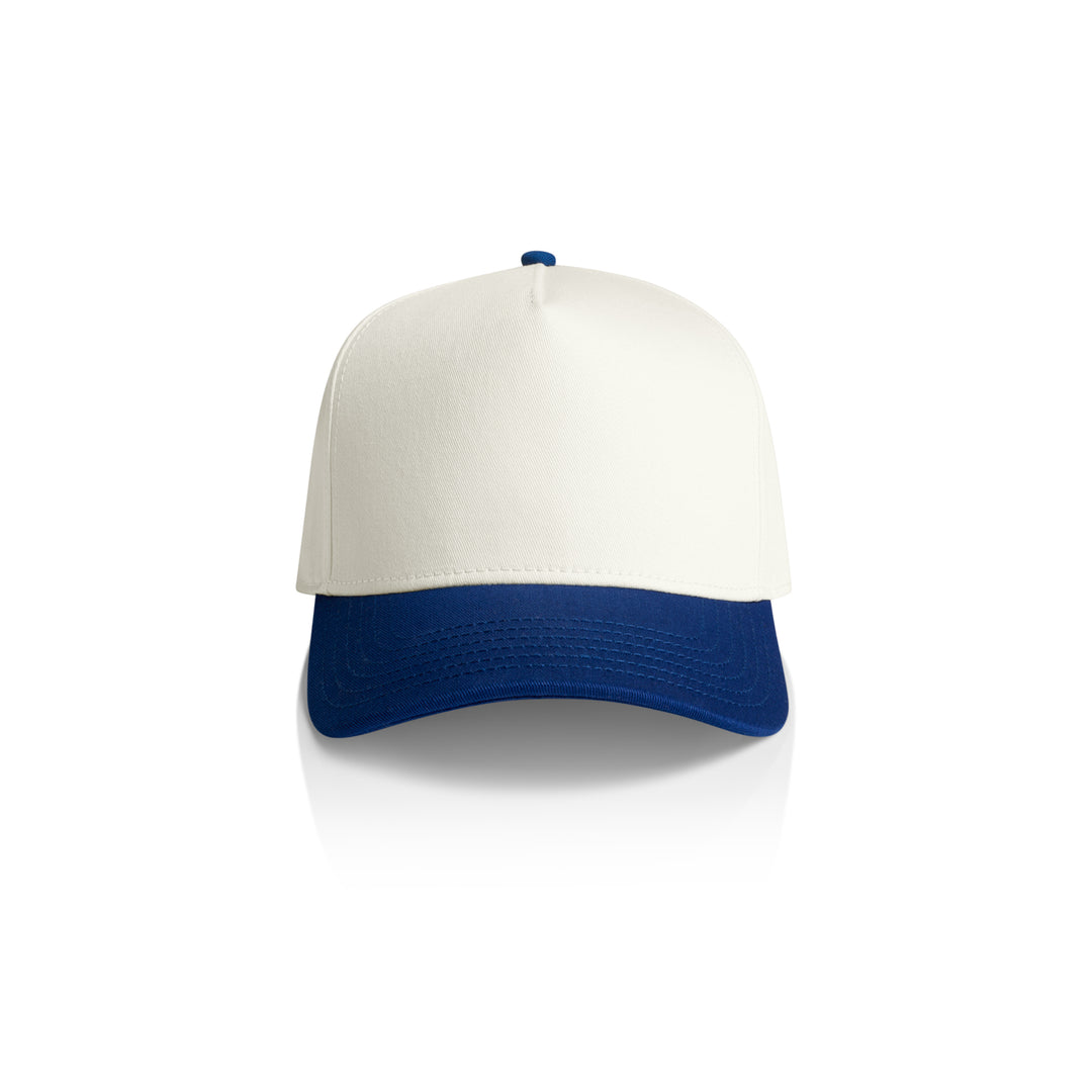 Personalised embroidered two tone hens party cap in Natural and Liberty Blue