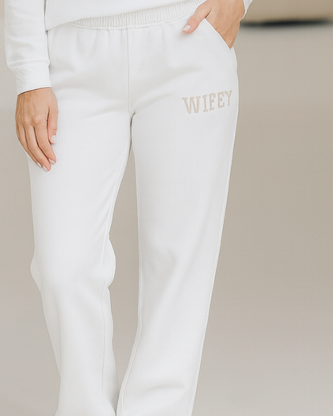 Wifey Varsity Trackpants - White