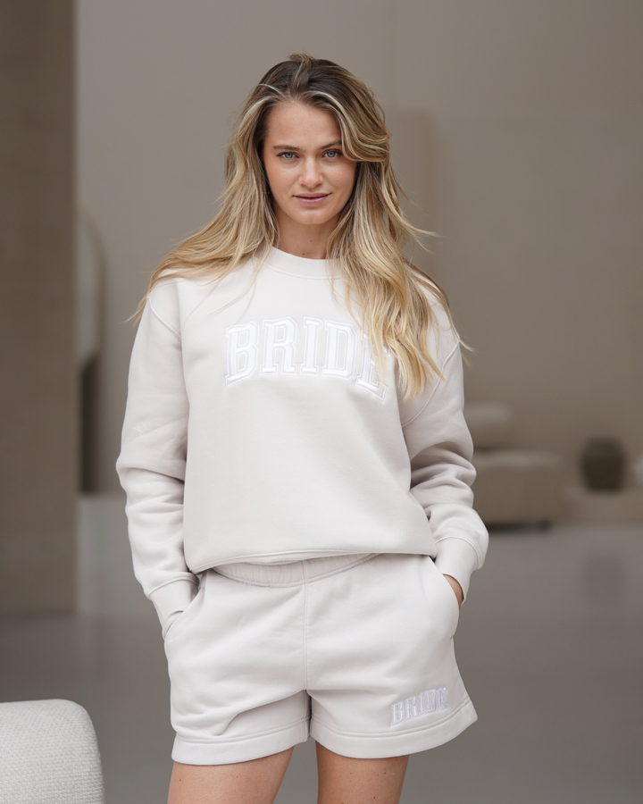 Bride Varsity Shorts - Bone