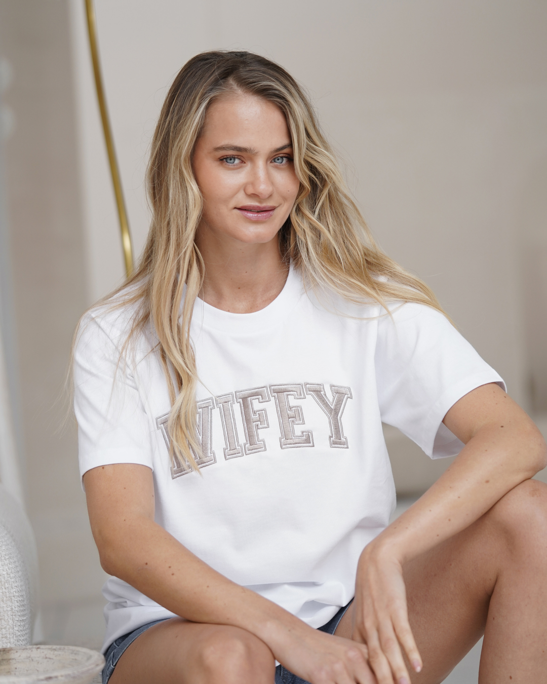 Wifey Varsity T-Shirt - White