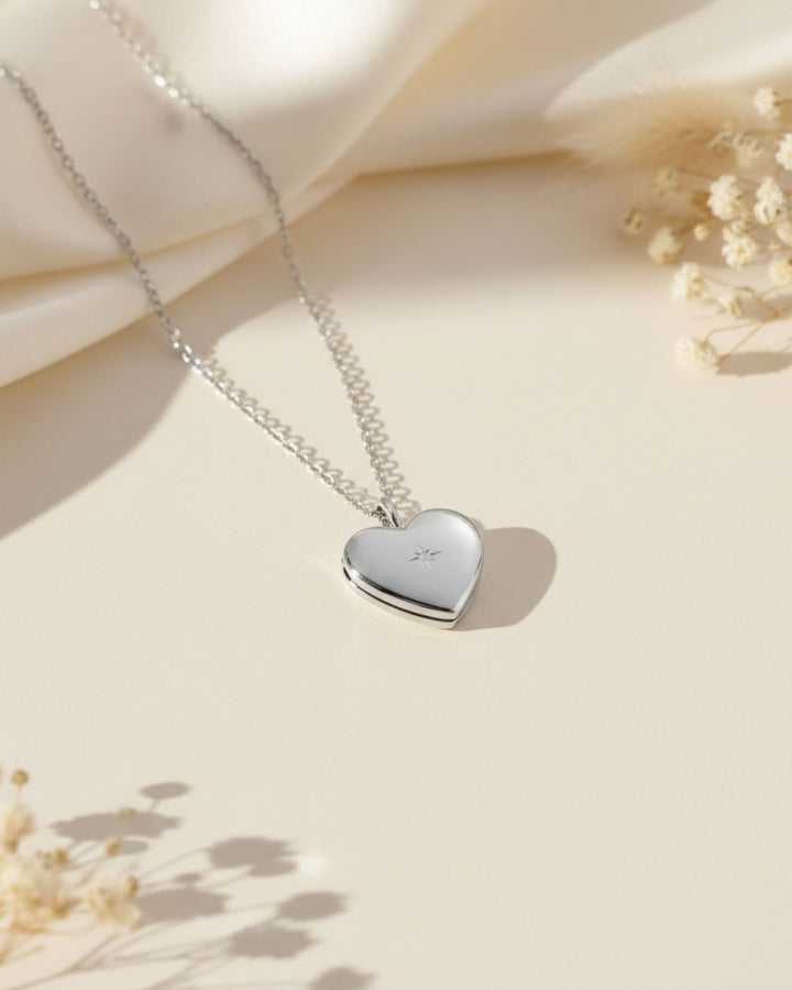 Endless Love Heart Photo Locket - SILVER