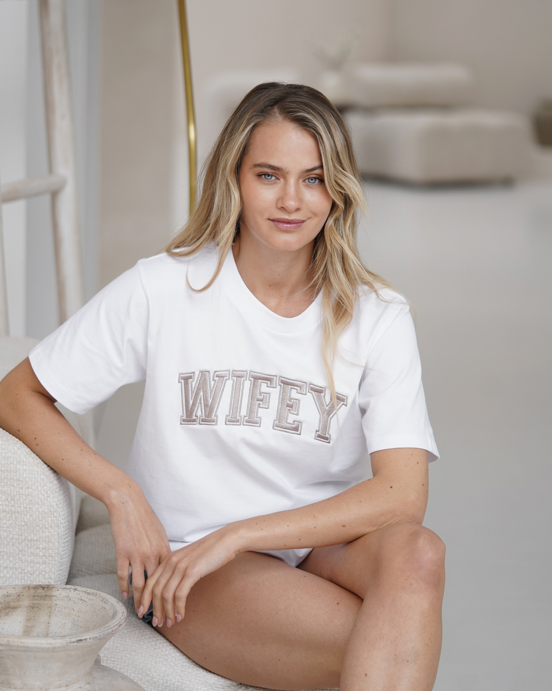Wifey Varsity T-Shirt - White