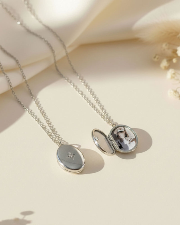 Endless Love Oval Photo Locket - SILVER