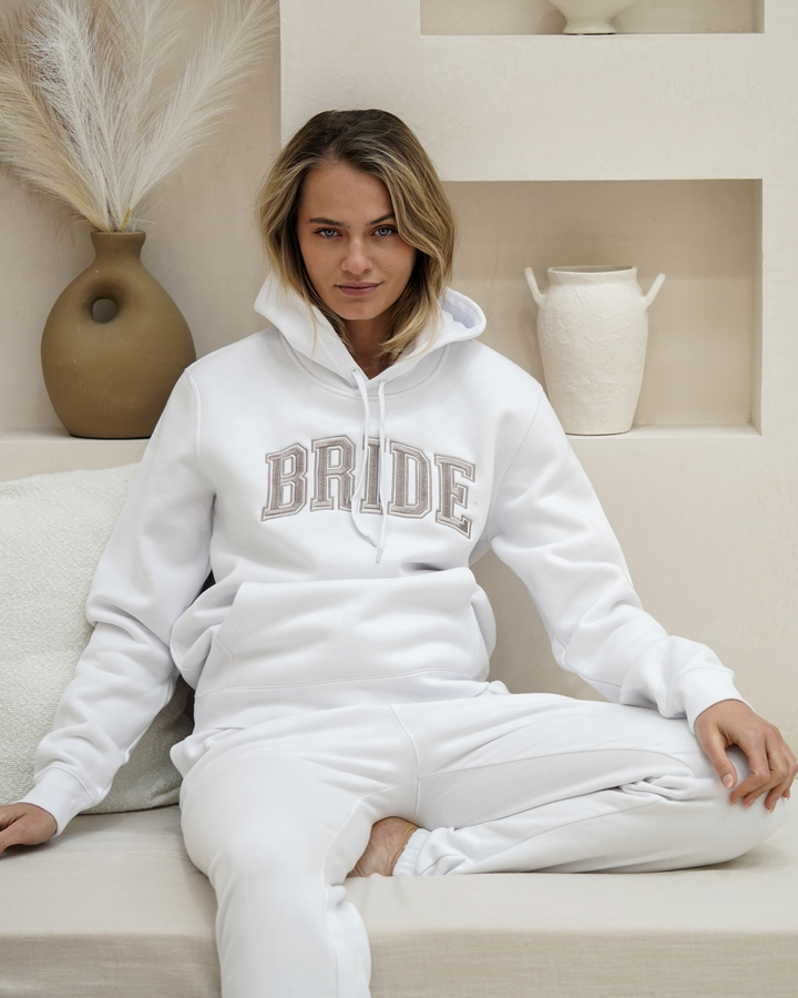 Bride Varsity Hoodie - White