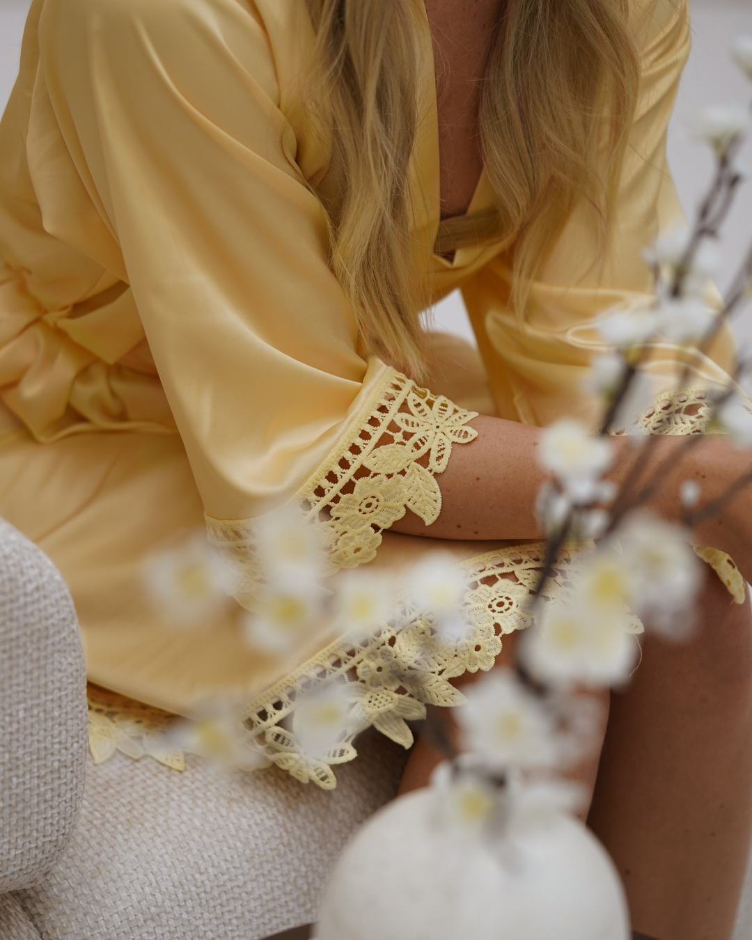 Rosie Lace Robe - Yellow