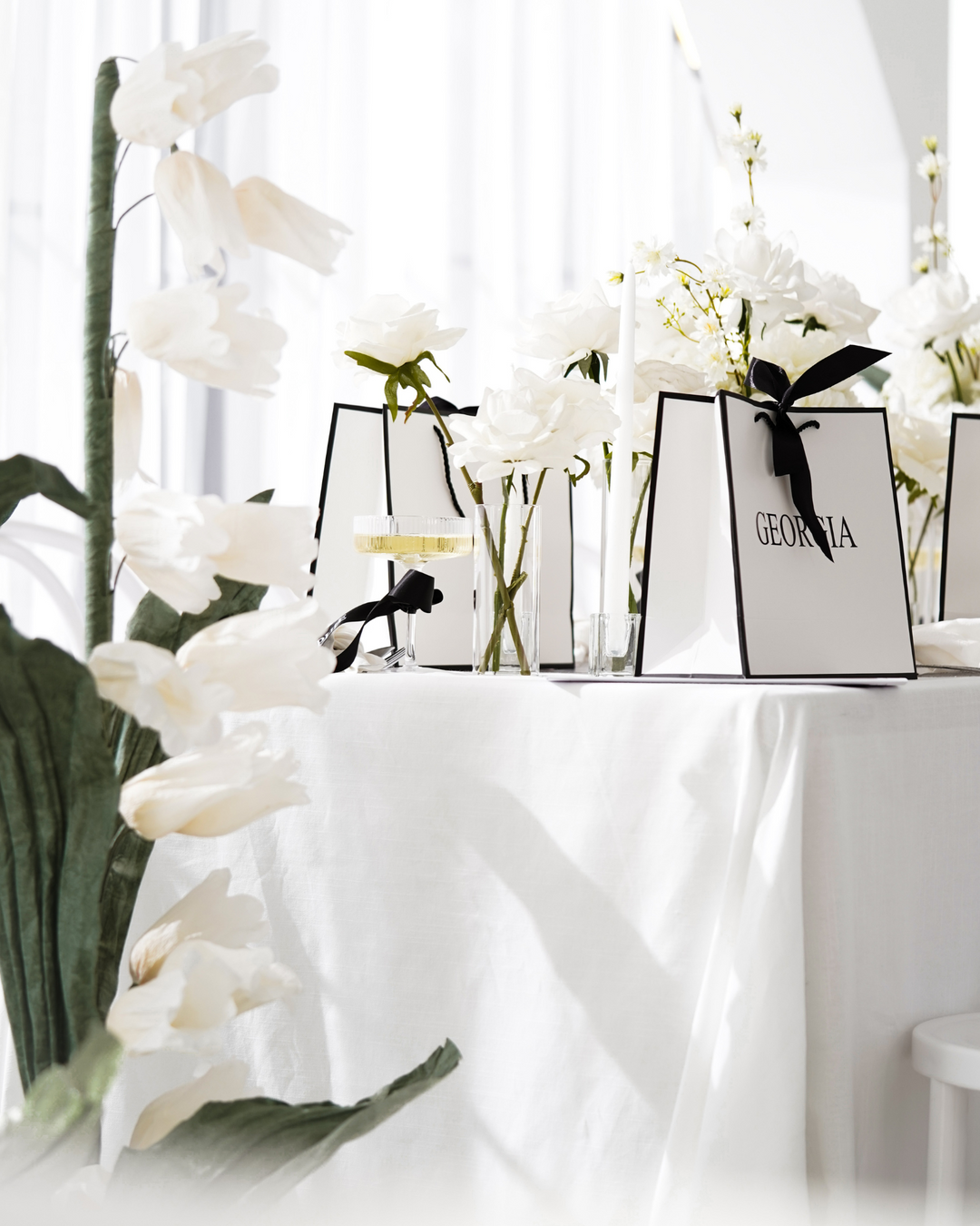 black and White Personalised Gift Bag