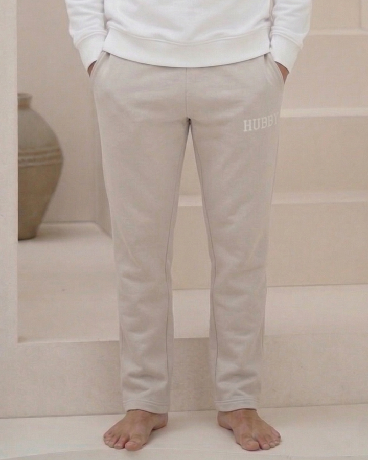 Hubby Varsity Trackpants - Bone