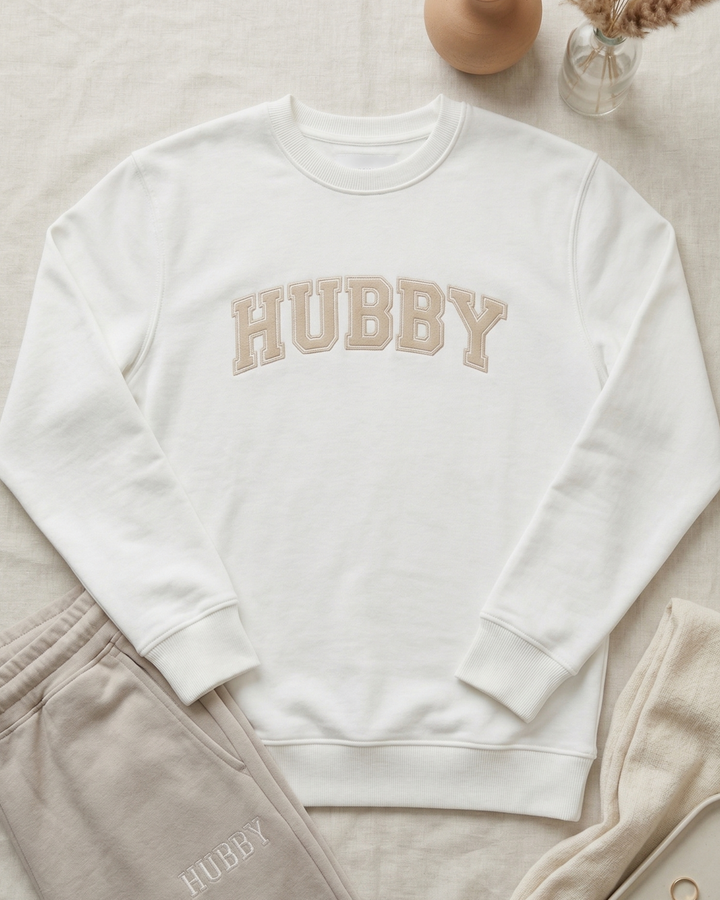 Hubby Varsity Trackpants - Bone