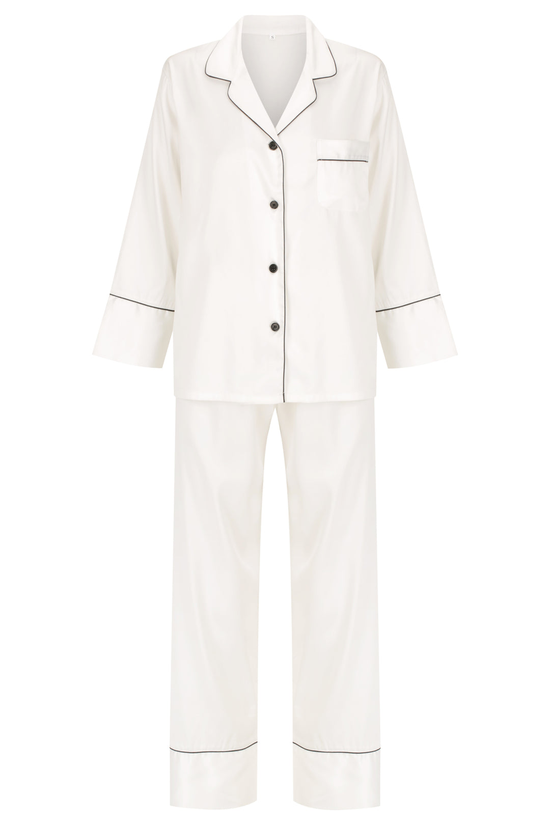 Winter Bridesmaid Pyjamas- White/ Black Trim