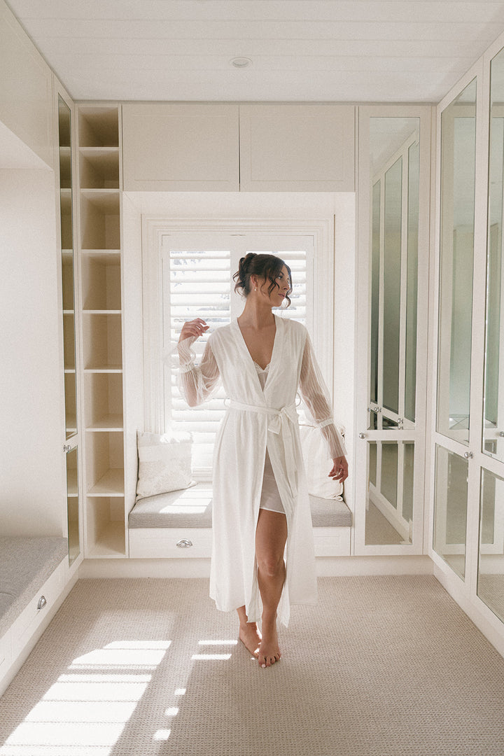 Gracie Pleated Bridal Robe