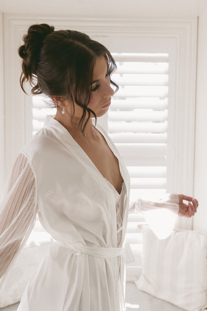 Gracie Pleated Bridal Robe