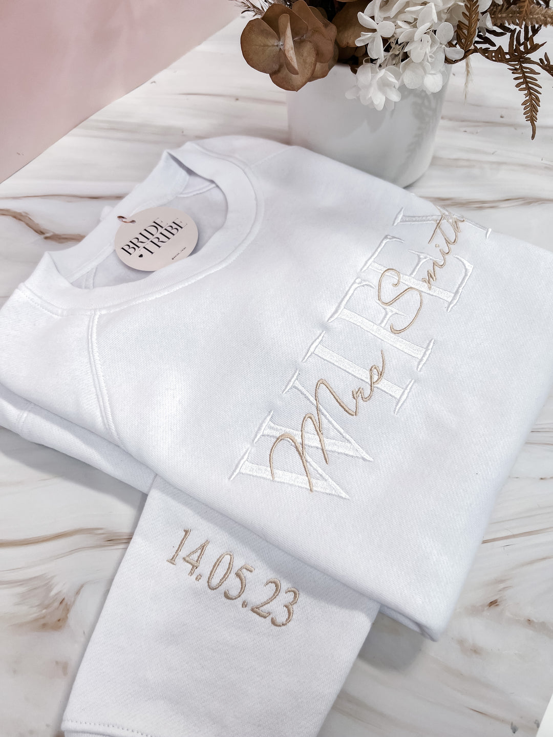 Personalised embroidered wifey jumper