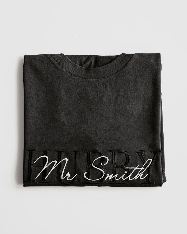 Personalised Hubby Embroidered T-Shirt