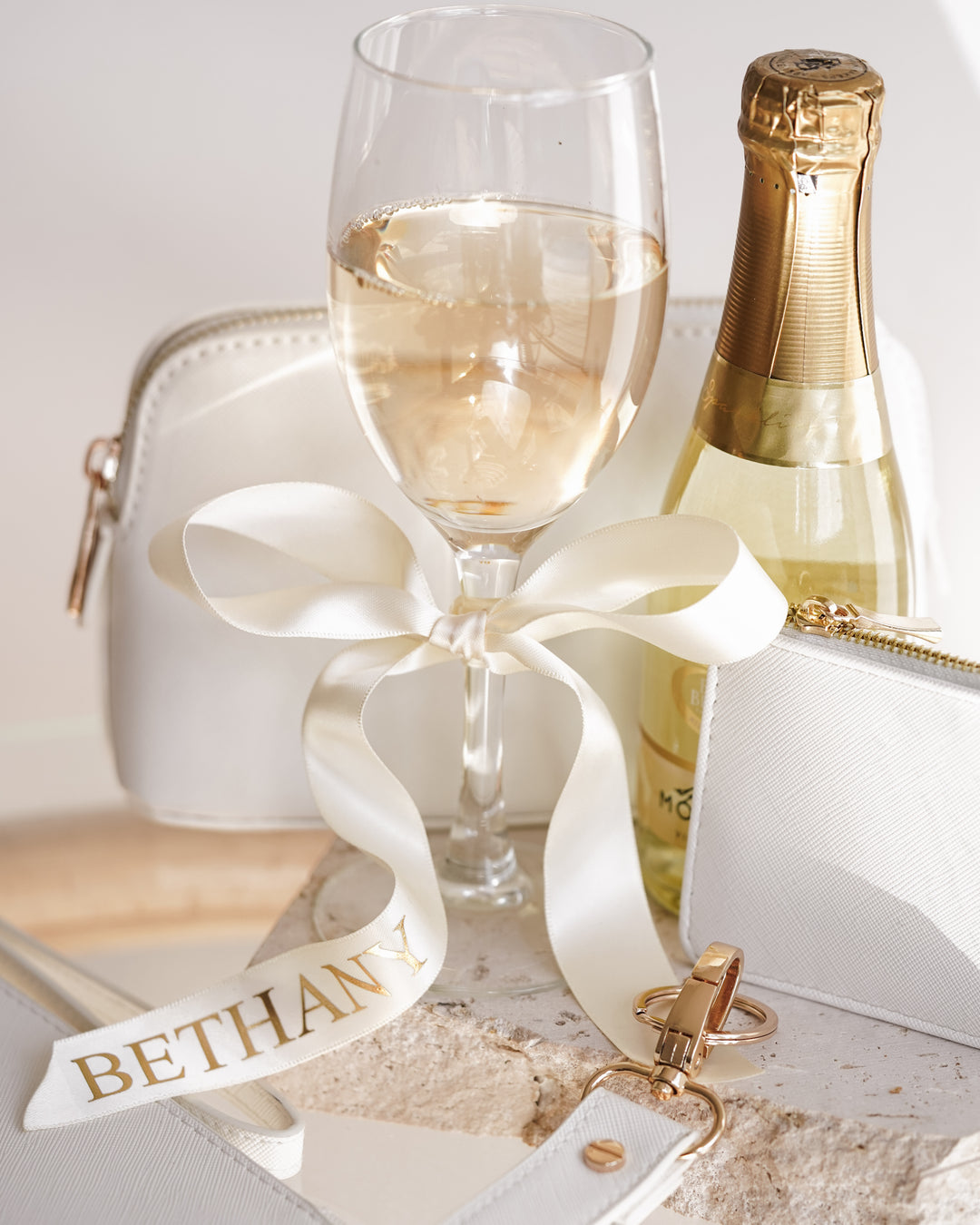 Wine Glass with Personalised Ribbon