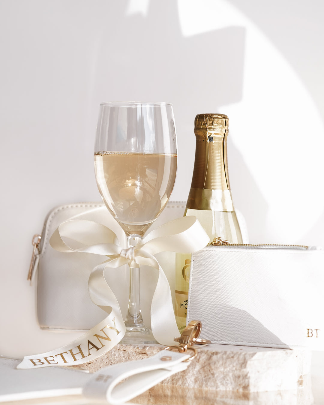 Wine Glass with Personalised Ribbon