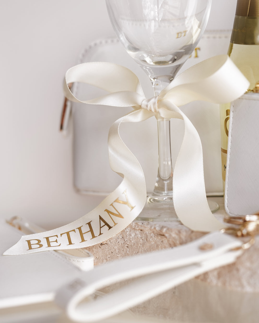 Wine Glass with Personalised Ribbon