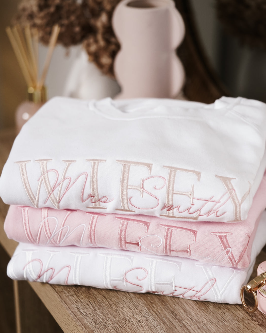 Personalised Wifey Embroidered T-Shirt