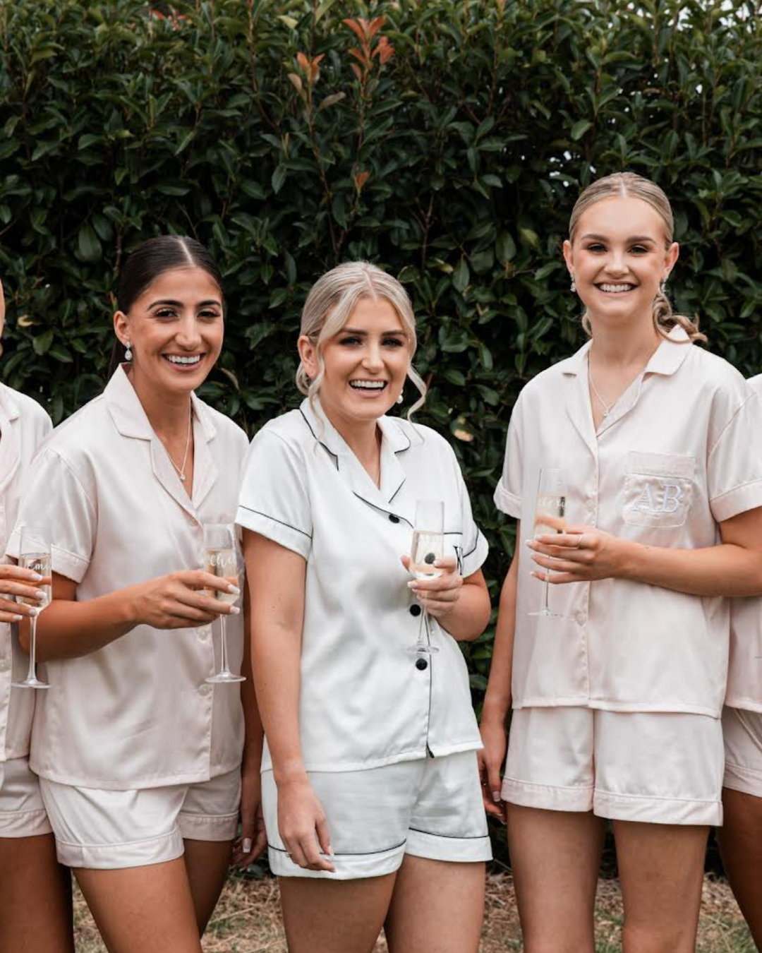 Bridesmaid Pyjamas - White/Black Trim