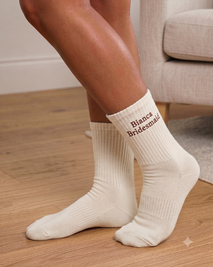 Personalised Embroidered Wedding Socks