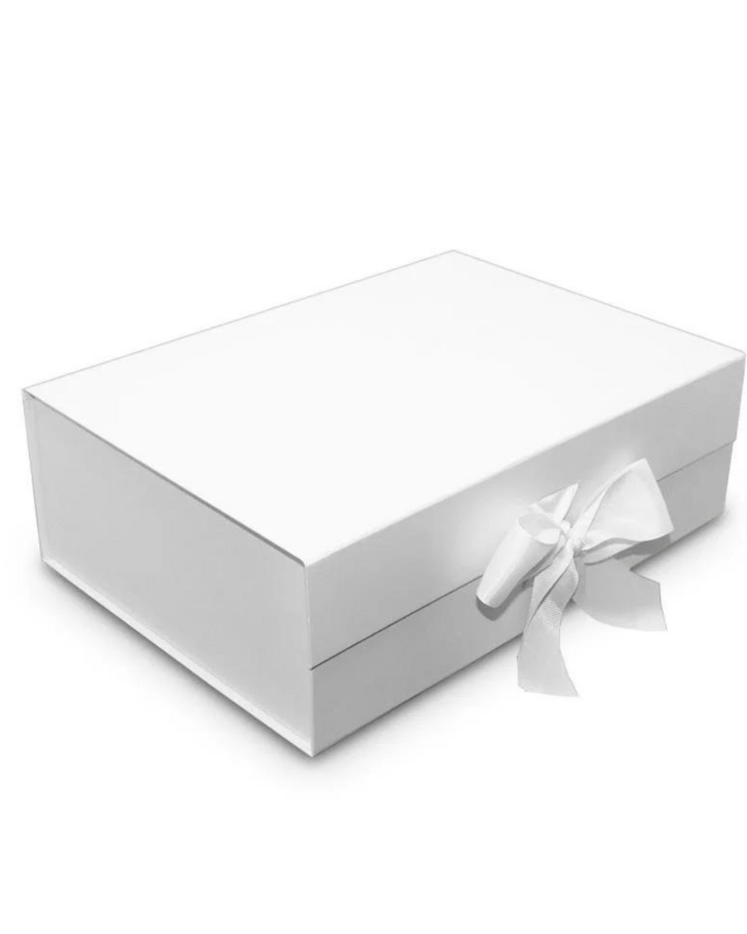 1 x White Magnetic Gift Box With Ribbon