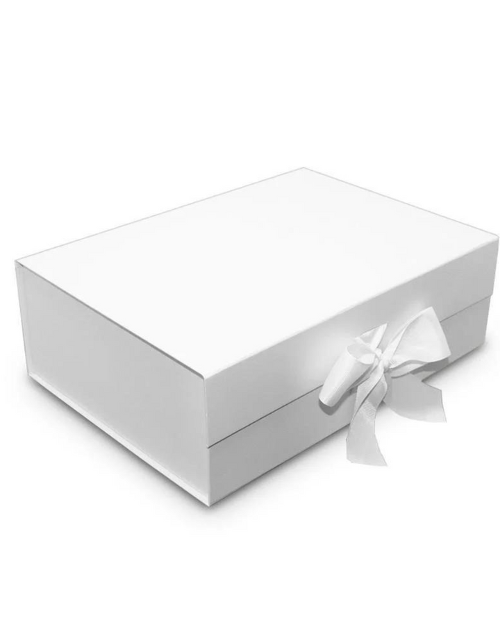 White Magnetic Gift Box With Ribbon