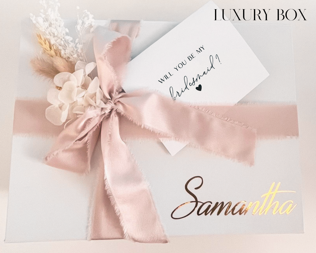 Getting Ready Bridesmaid Box - Classic Satin Embroidered Robe
