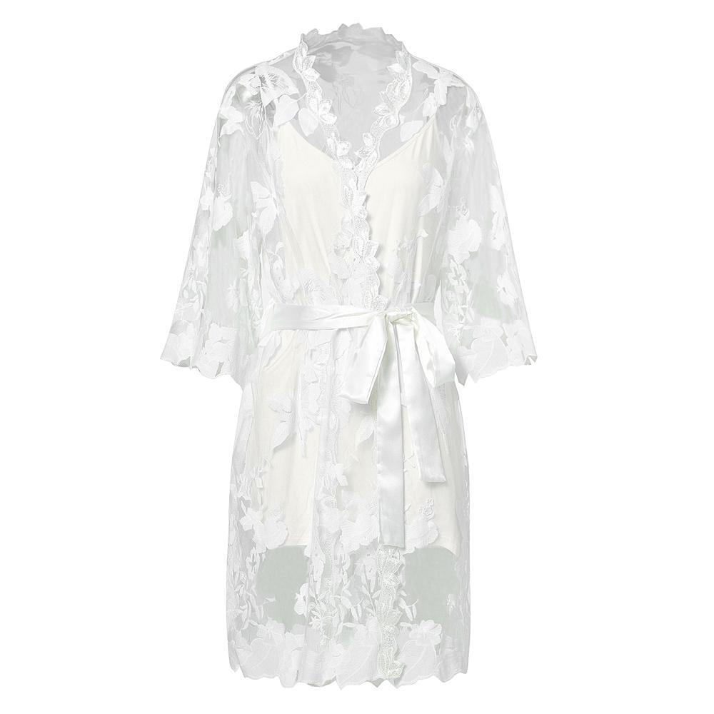 Willow White Lace Bridal Robe