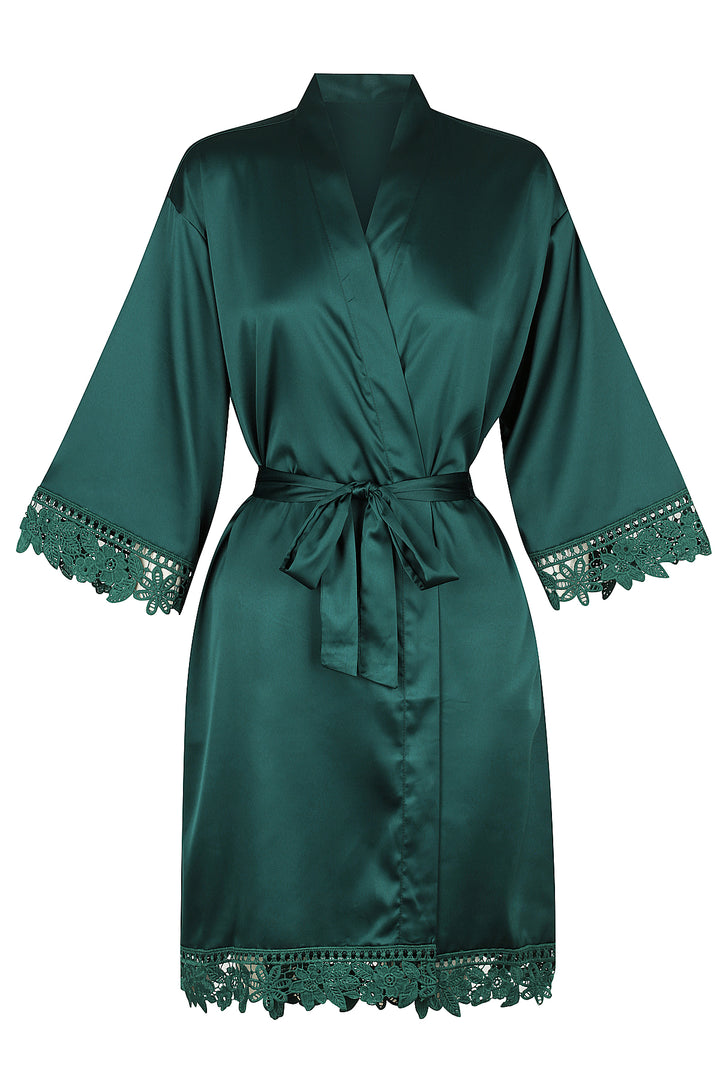 Rosie Lace Bridesmaid Satin Robe