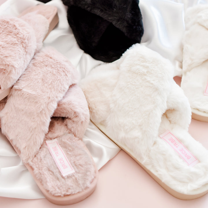 Bride and Bridesmaid Fluffy Slippers