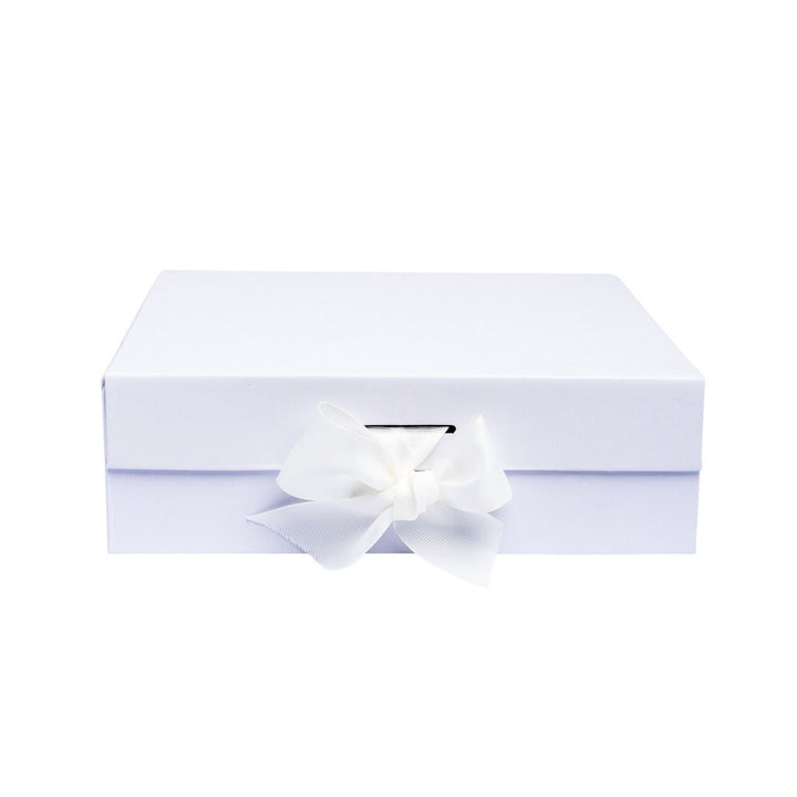 White Magnetic Gift Box With Ribbon
